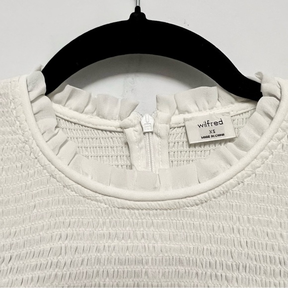 Aritzia Wilfred Tempest smoked chiffon blouse in light birch xs - Picture 3 of 6